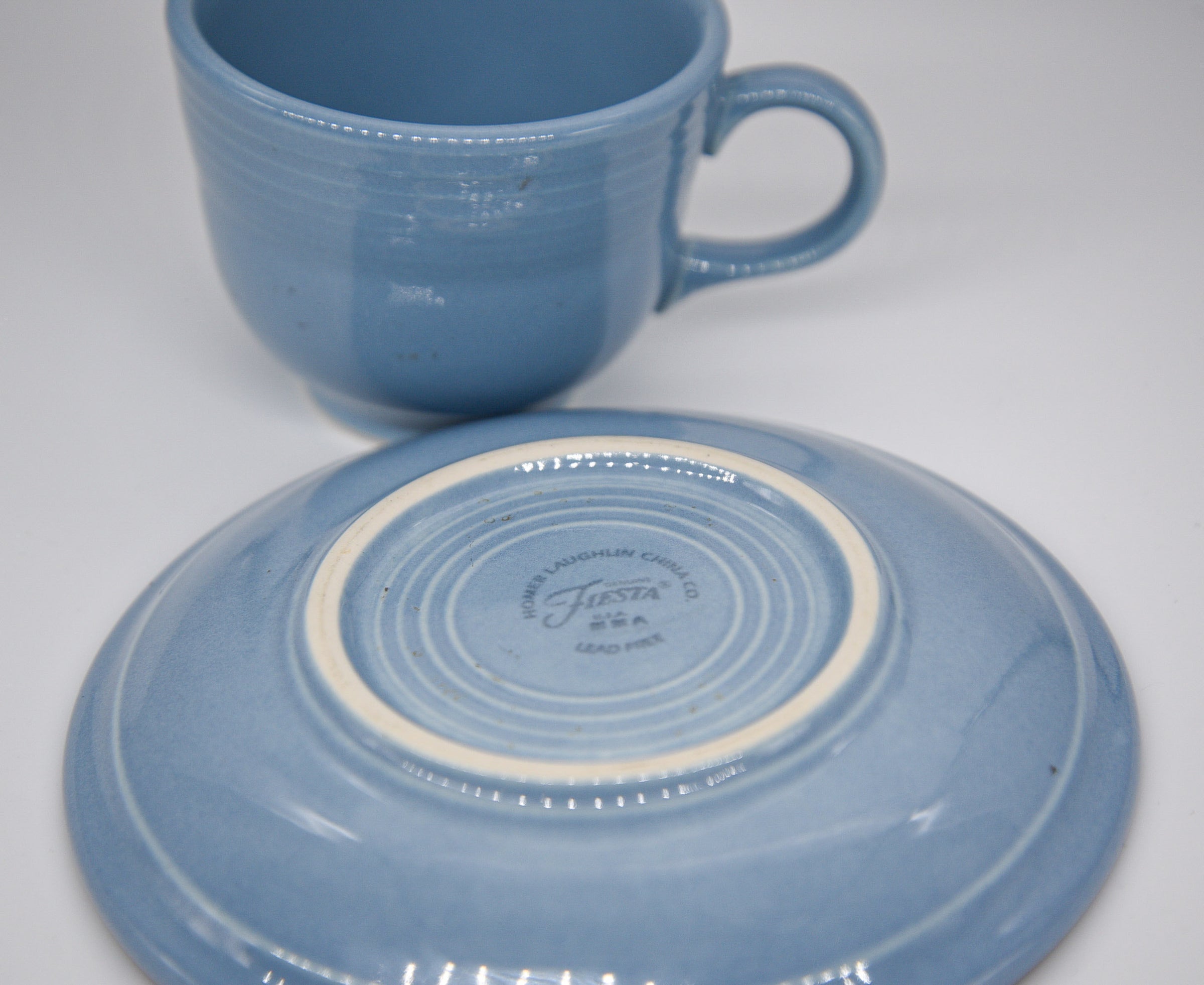 Fiestaware light blue cup Fox Moon Tea